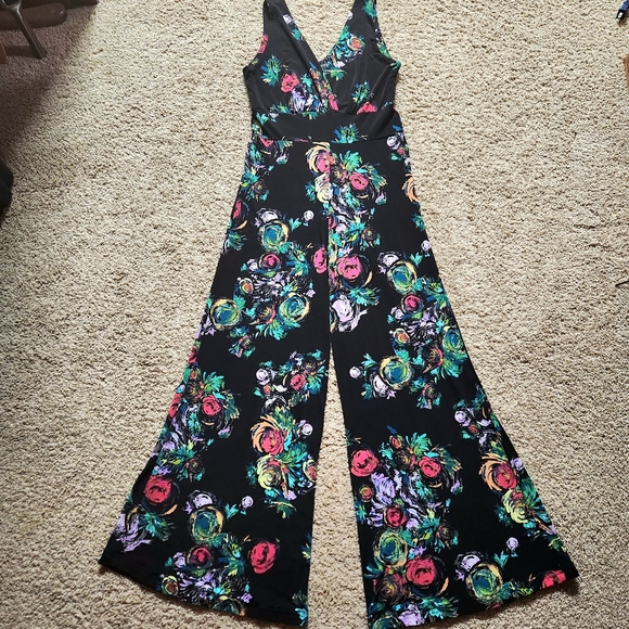 CLARA SUNWOO Floral Signature jumpsuit Size S Colors black pink green turquoise - Picture 13 of 14